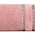 Ręcznik 70x140 Amanda pudrowy różowy z ozdobną welurową bordiurą w pasy frotte 500 g/m2 Eurofirany