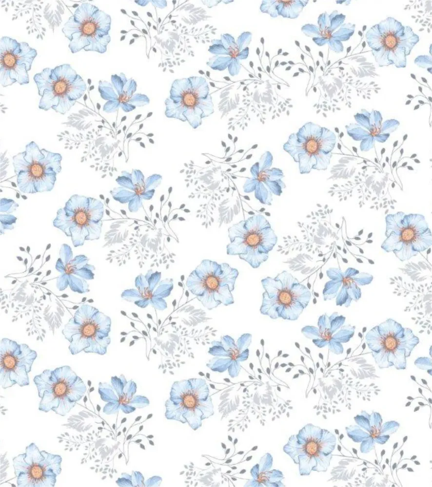 Piżama damska 476 niebieska biała kwiaty  rozmiar: L krótki rękaw spodnie 3/4