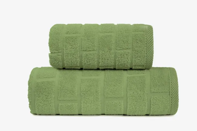 Ręcznik Brick 50x90 oliwkowy 500 g/m2 frotte Greno