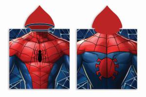 Poncho dla dzieci 50x100 Spiderman człowiek pająk niebieskie 8244 czerwone ręcznik z kapturem dziecięce dla chłopca