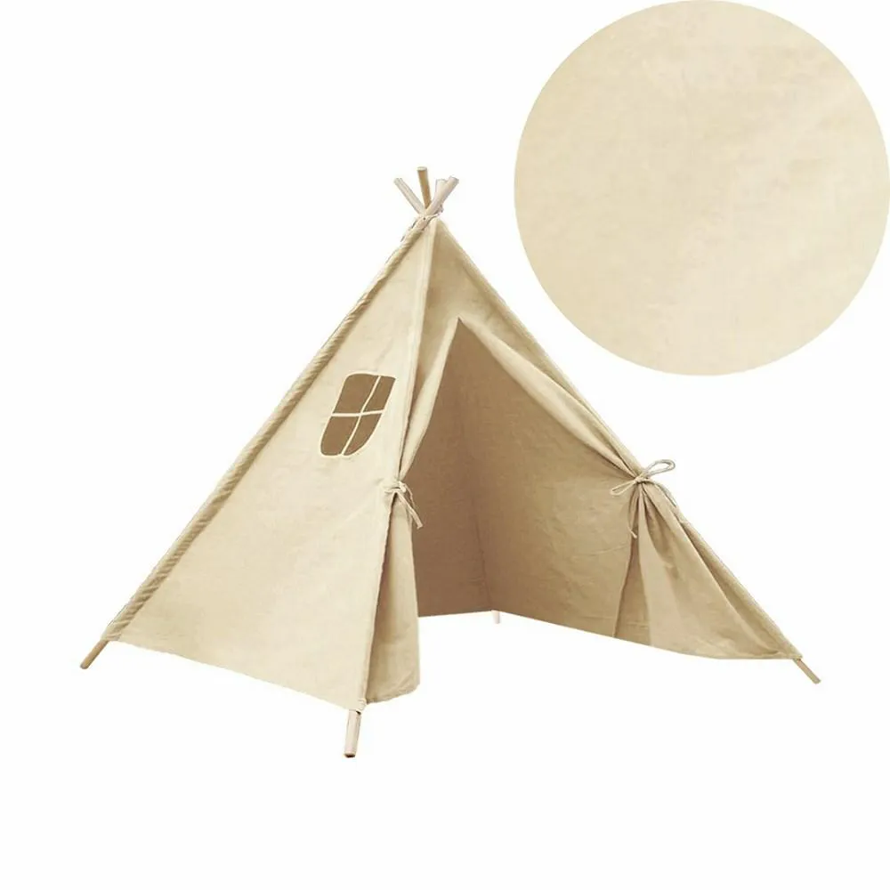 Namiot domek Teepee tipi 120x120x160 cm   kremowy Domarex