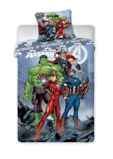 Pościel bawełniana 140x200 Avengers Kapitan Ameryka Iron Man Hulk Bruce Banner Thor 6721