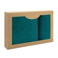 Komplet ręczników 2 szt Solano turkusowy w pudełku Darymex