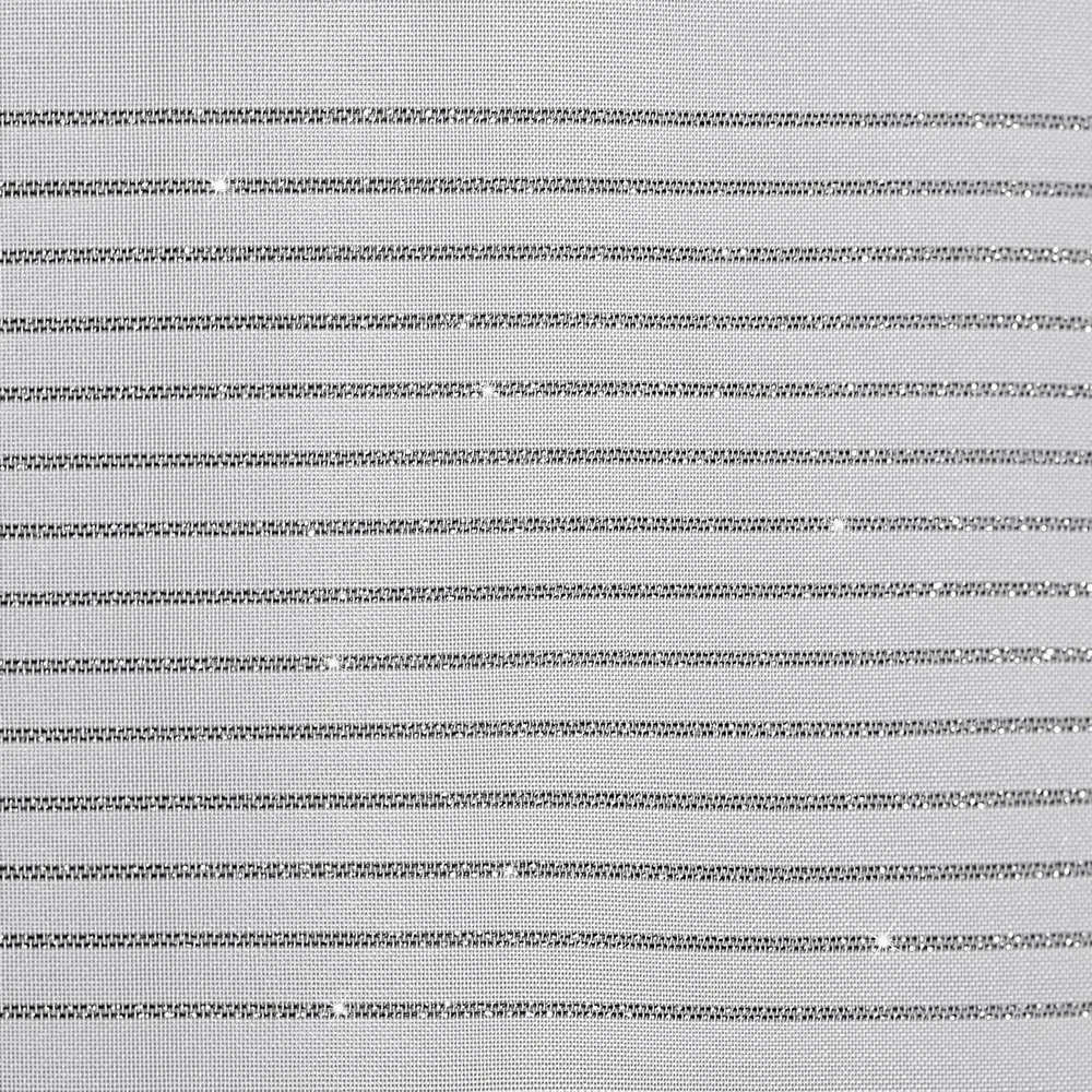 Firana 140x250 Nel biała czarna pasy gotowa na przelotkach zdobiona pasami z błyszczącej nici Eurofirany