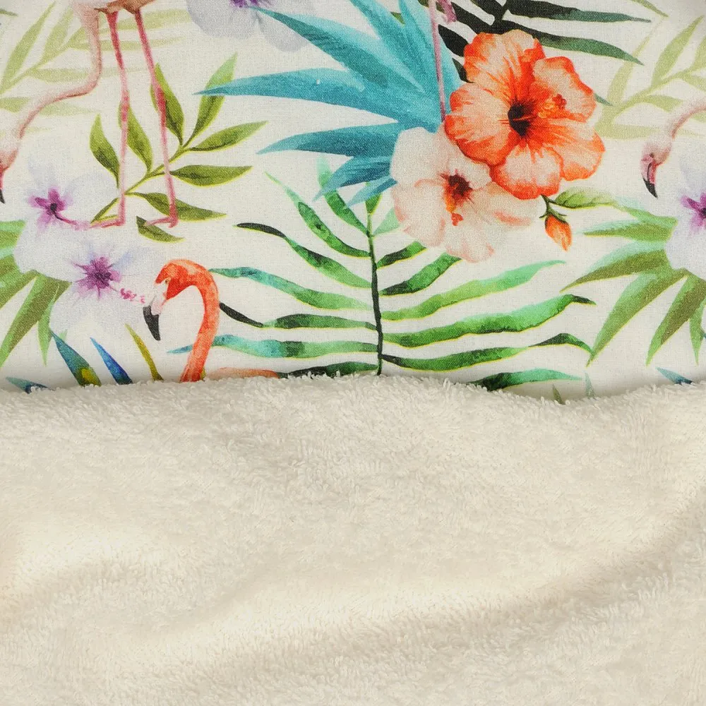Kąpielowe okrycie niemowlęce 100x100 ekri flamingi ręcznik z kapturkiem Maxi Print