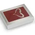 Ręcznik na Walentynki 70x140 czerwony Serce haft biały w pudełku
