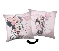 Poduszka dekoracyjna 35x35 Minnie Pink heart 02 Myszka mini różowa dwustronna