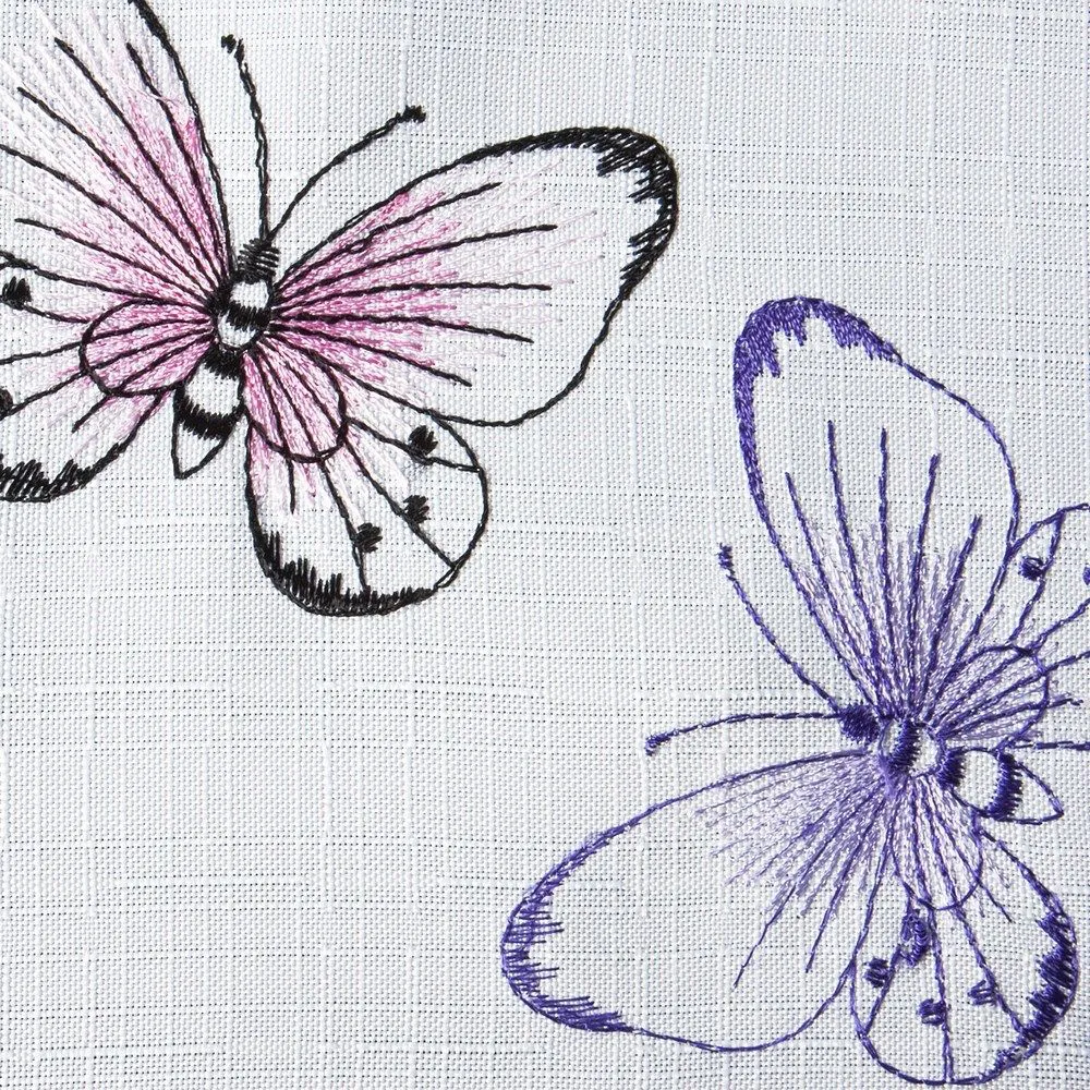 Obrus dekoracyjny 40x140 Novia biały haft motyle Eurofirany