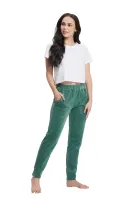 Spodnie dresowe damskie 310 zielone XL welurowe długie