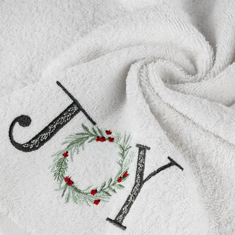 Ręcznik Santa 70x140 biały świąteczny 18  450 g/m2 Eurofirany