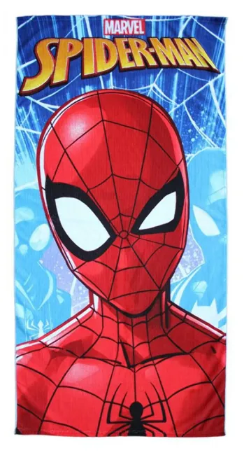Ręcznik plażowy 70x140 Spiderman człowiek pająk niebieski czerwony dziecięcy 2202