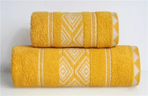Ręcznik Azteka 70x130 kurkuma żółty  Greno