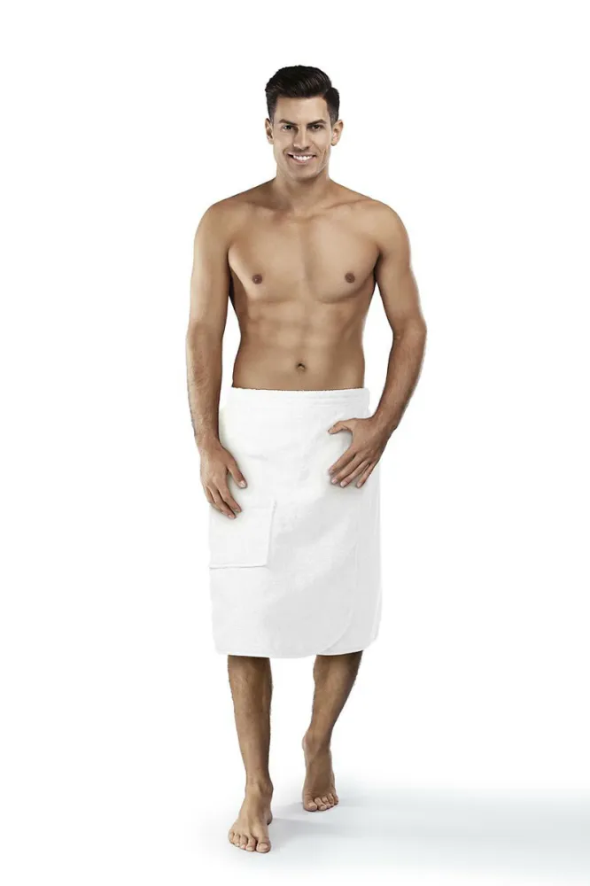Ręcznik męski do sauny Kilt L/XL biały frotte bawełniany