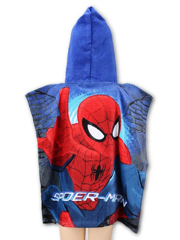 Poncho dla dzieci 55x110 Spiderman 4353 Człowiek Pająk ręcznik z kapturem