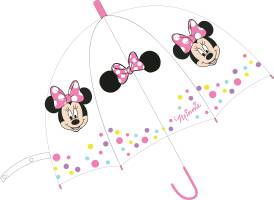Parasolka dla dzieci Myszka Mini kolorowe groszki 5168 Minnie Mouse przeźroczysta dziewczęca automatyczna