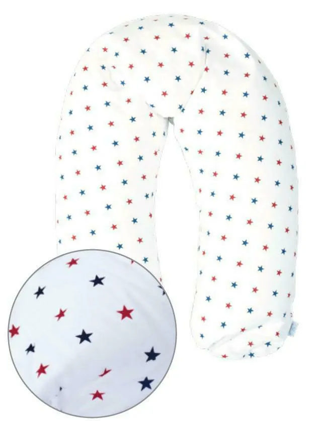 Poduszka pozycjonująca Relax 170cm gwiazdki biała granatowa czerwona R-31 do karmienia ciążowa wypoczynkowa