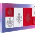 Komplet ręczników w pudełku 6 szt Ornament biały czerwony po 2szt. 30x50 50x90 70x140 400g/m2