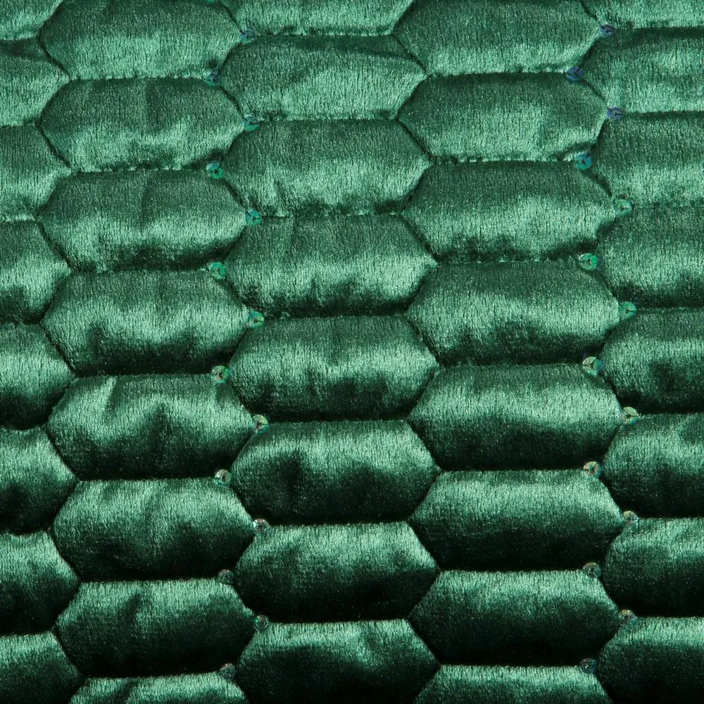 Narzuta dekoracyjna 220x240 Alli z cekinami zielona ciemna Eurofirany