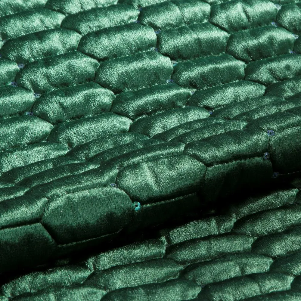 Narzuta dekoracyjna 220x240 Alli z cekinami zielona ciemna Eurofirany