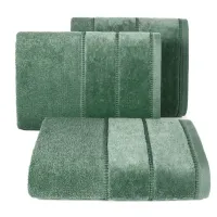 Ręcznik 50x90 Mari butelkowy zielony z welurową bordiurą 500g/m2 Eurofirany
