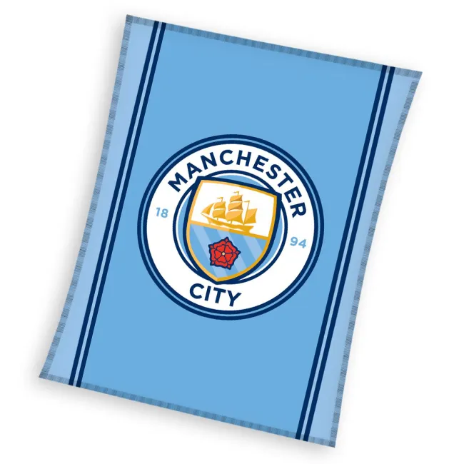 Koc polarowy 110x140 Manchester City Logo gwiazdki Carbotex