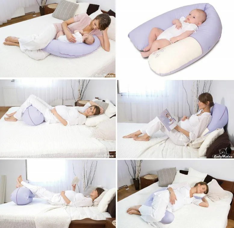 Poduszka pozycjonująca Relax 170cm trójkąty szara biała R-25 do karmienia ciążowa wypoczynkowa