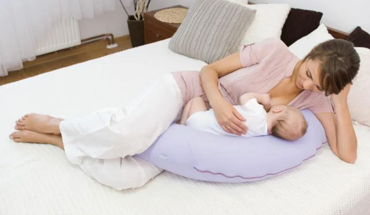 Poduszka pozycjonująca Relax 170cm trójkąty szara biała R-25 do karmienia ciążowa wypoczynkowa