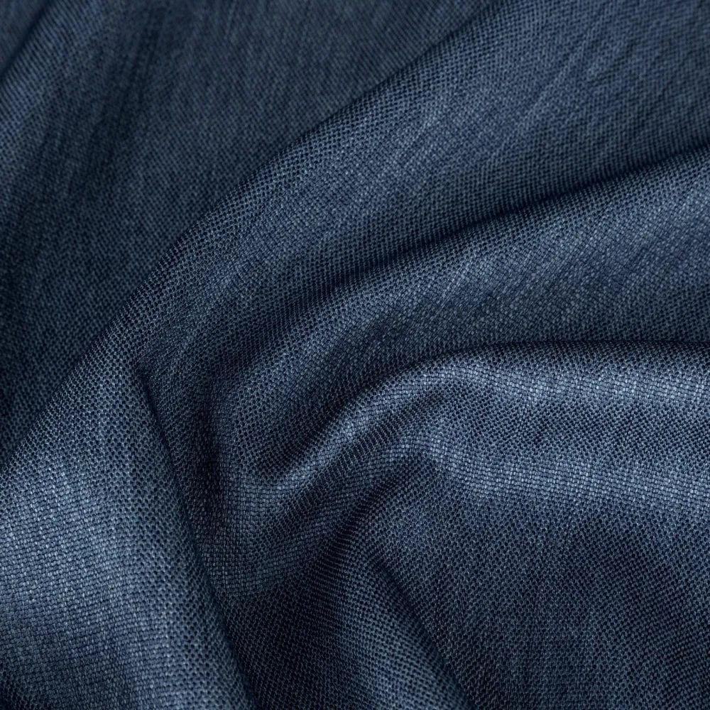 Zasłona 140x250 Palermo 5 niebieska ciemna gotowa na przelotkach z miękkiej tkaniny z efektem melanżu Terra Collection Eurofirany