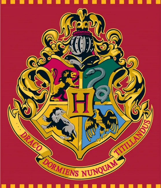 Koc polarowy 120x150 Harry Potter Herb Hogwart czerwony pled chłopięcy młodzieżowy 4422 kocyk