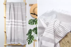 Ręcznik plażowy 90x180 Elegant beżowy  bawełniany Greno