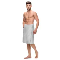 Ręcznik męski do sauny Kilt L/XL szary frotte bawełniany