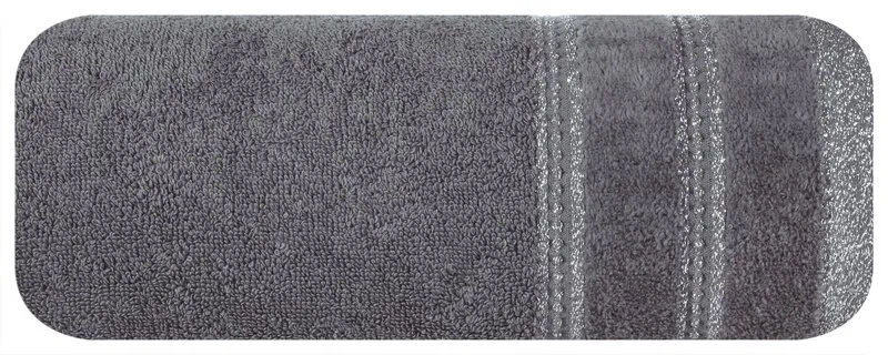 Ręcznik Glory 1 30x50 stalowy z welurową  bordiurą i błyszczącą nicią 500g/m2 Eurofirany