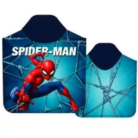 Poncho dla dzieci 50x100 Spiderman niebieski ręcznik z kapturem dziecięcy S24