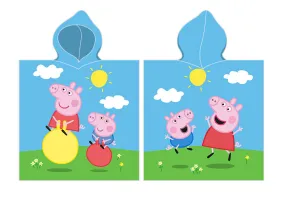 Poncho dla dzieci 50x115 Świnka Peppa Pig ręcznik z kapturem dziecięce Summer