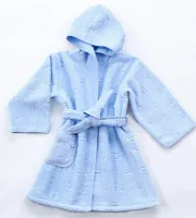 Szlafrok dziecięcy 18 Miesięcy niebieski bawełniany frotte Greno