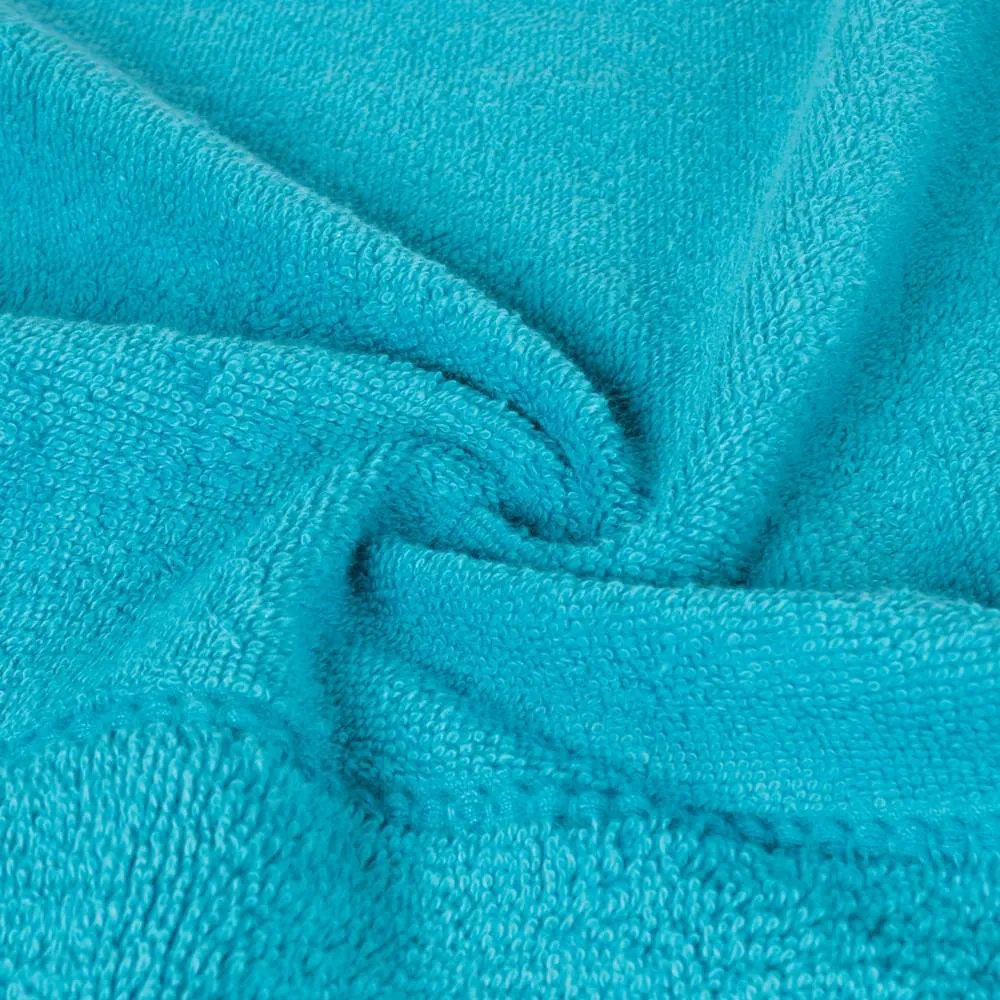 Ręcznik Mari 50x90 turkusowy jasny z welurową bordiurą 500g/m2 Eurofirany