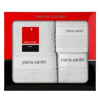 Komplet ręczników w pudełku 3 szt Nel srebrny 480g/m2 Pierre Cardin
