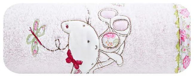 Ręcznik dziecięcy 70x140 Baby 4 różowy myszka 450g/m2 frotte Eurofirany
