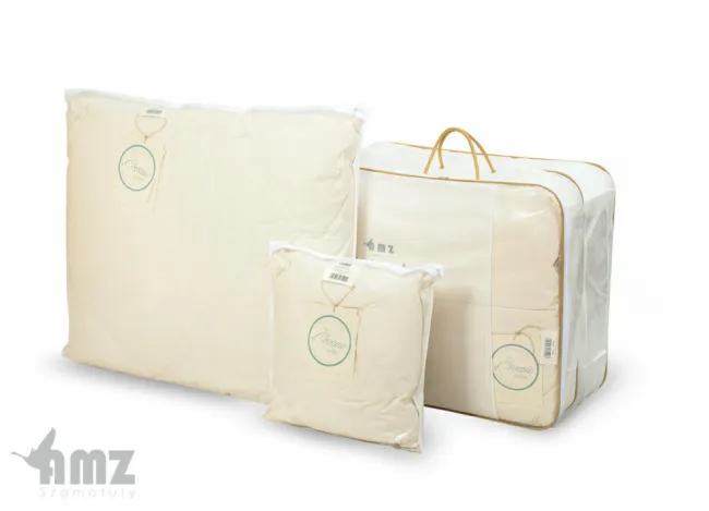 Poduszka puchowa 90% 50x70 Organic        cotton trzykomorowa 600g + 100g naturalna AMZ