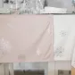 ŚNIEŻKI Bieżnik wodoodporny VELVET, 40x160cm, kolor 030 pudrowy różowy ze srebrnym zdobieniem TBN001/KSP/030/040160/1