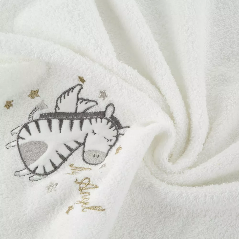 Okrycie kąpielowe niemowlęce 75x75 Baby 36 biały Jednorożec ręcznik z kapturkiem 350g/m2 Eurofirany
