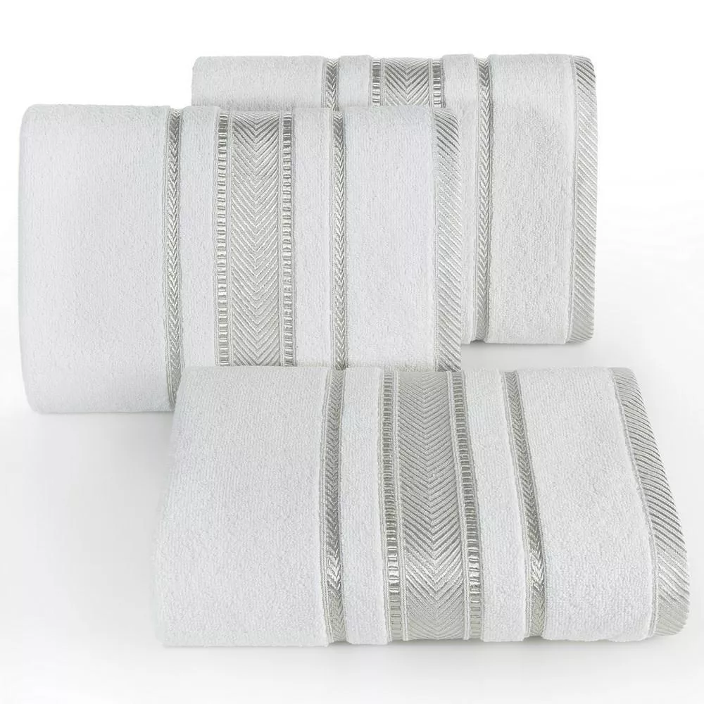 Ręcznik Mati 70x140 biały popielaty 500g/m2 Eurofirany