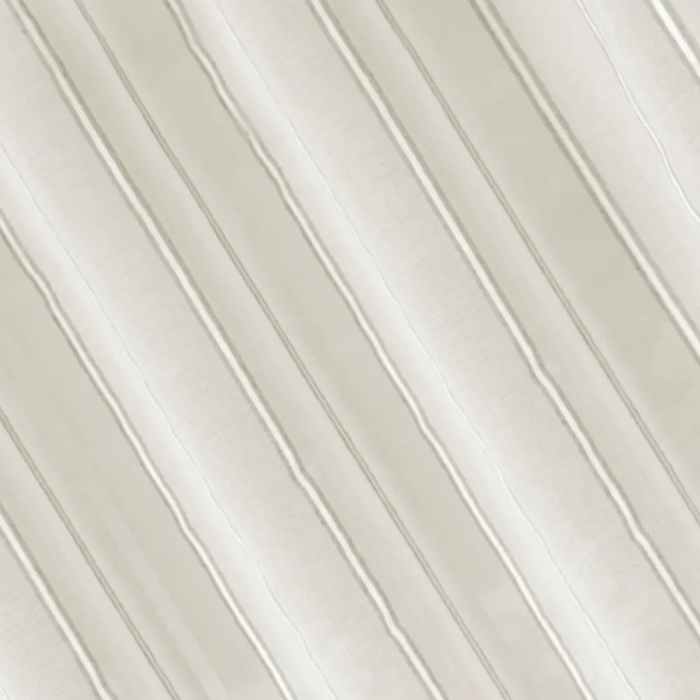 Firana 140x250 Shirley kremowa gotowa na przelotkach zdobiona pionowymi paseczkami w kolorze beżowym Eurofirany