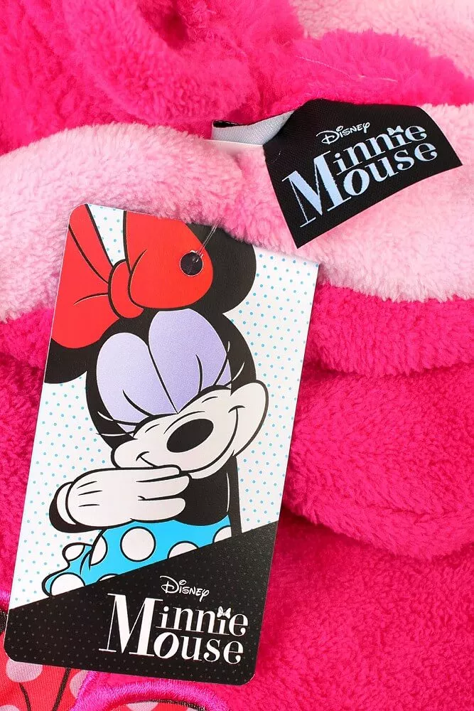 Szlafrok dziecięcy pluszowy Myszka Mini 110/116 5-6 amarantowy Minnie Mouse