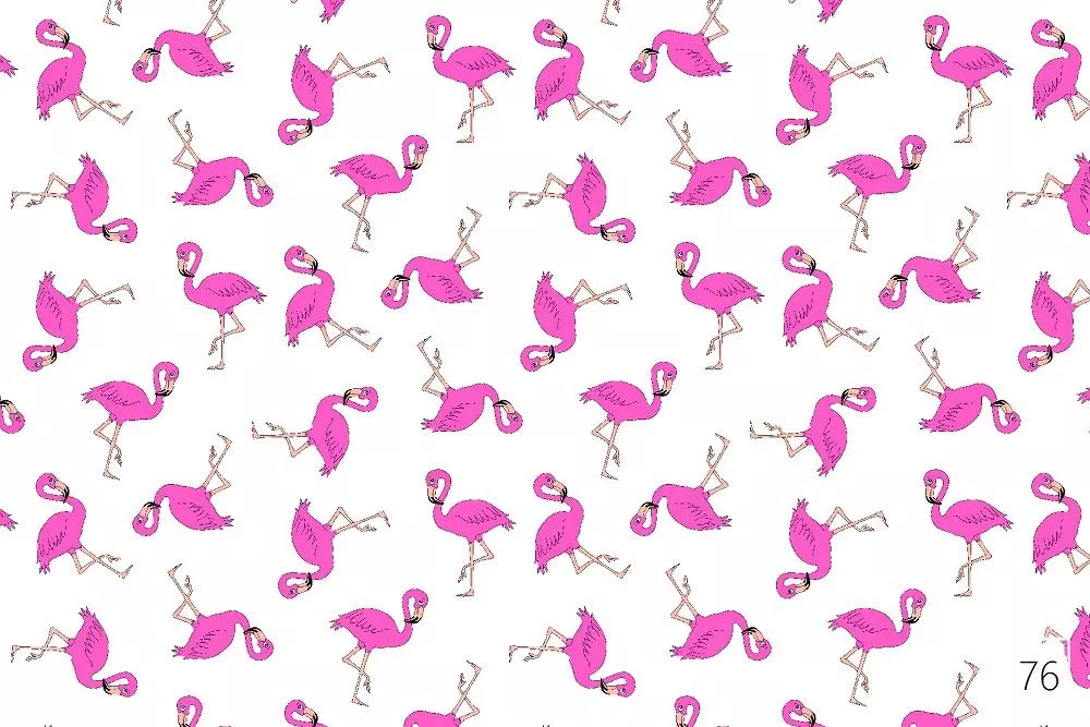 Pościel bawełniana 100x135 1435E biała flamingi różowe 76N