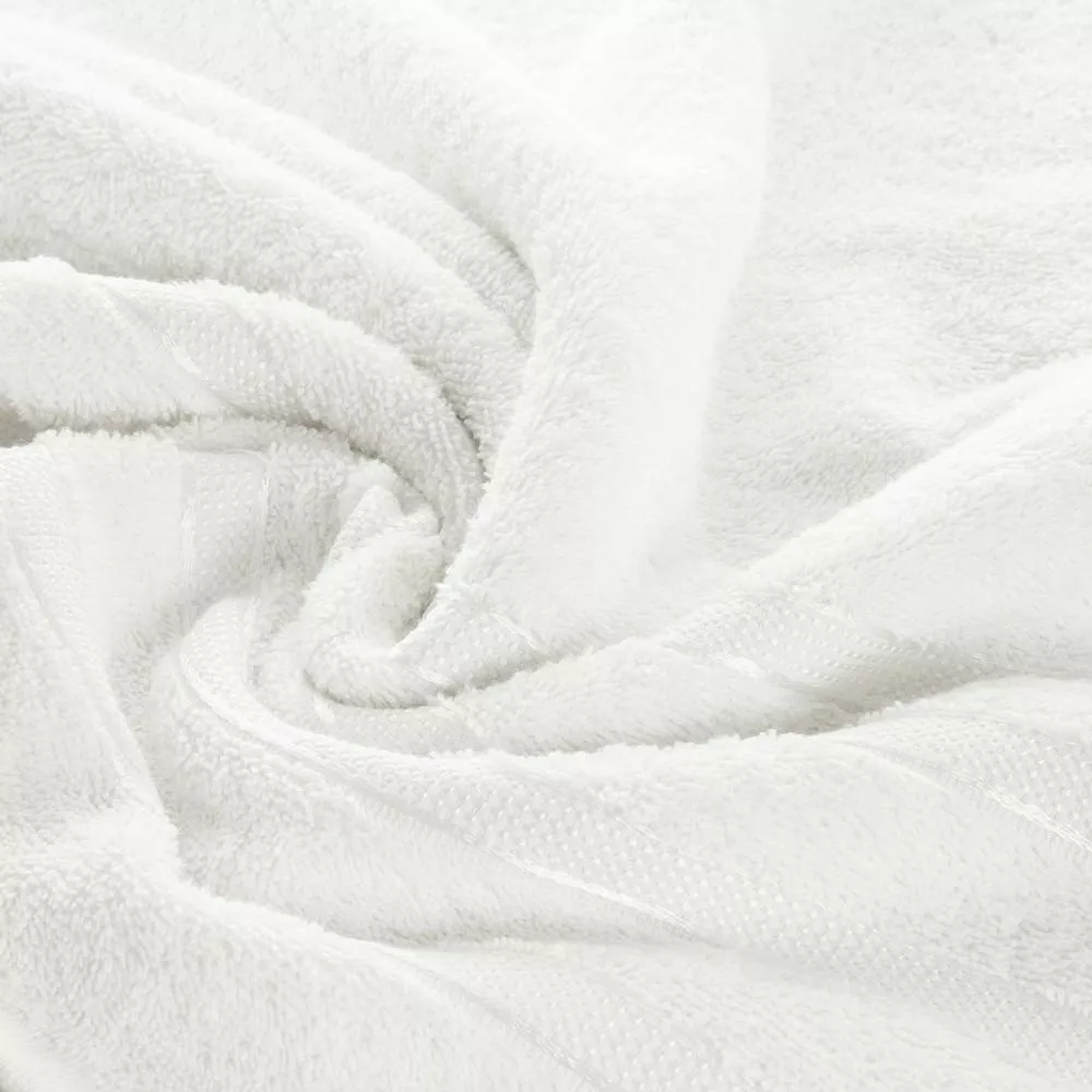 Ręcznik Jade 50x90 biały frotte 500g/m2 bawełniany bordiura w delikatne pasy Eurofirany