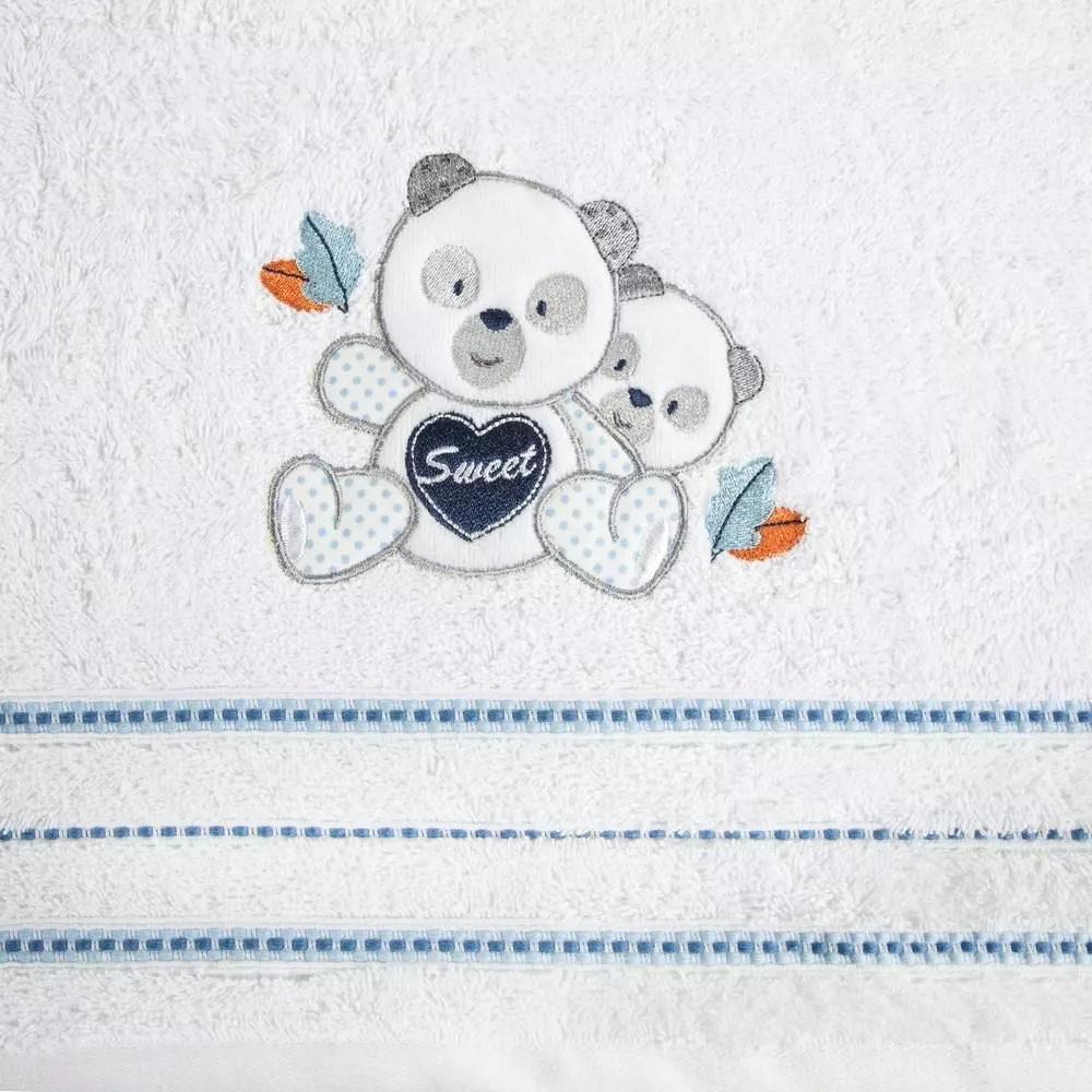 Ręcznik dziecięcy 70x140 Baby 1 biały niebieski miś 450g/m2