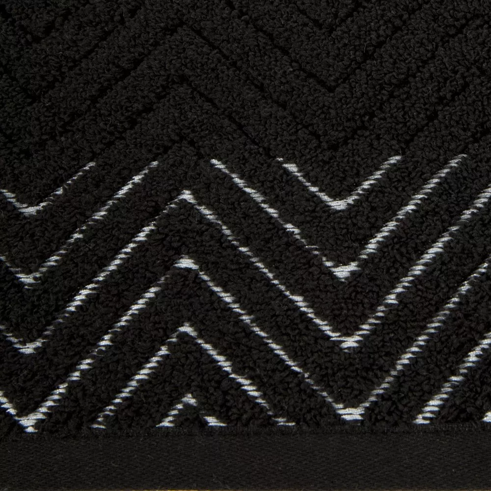 Ręcznik Indila 30x50 czarny 550g/m2 frotte geometryczny wzór Eurofirany