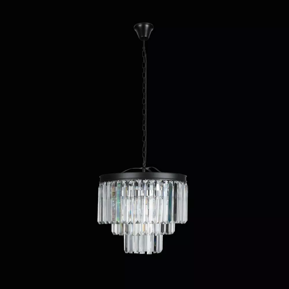 Lampa wisząca Ava 51x37 cm z luźno zwisającymi kryształowymi zawieszkami styl nowoczesny klasyczny glamour do salonu sypialni