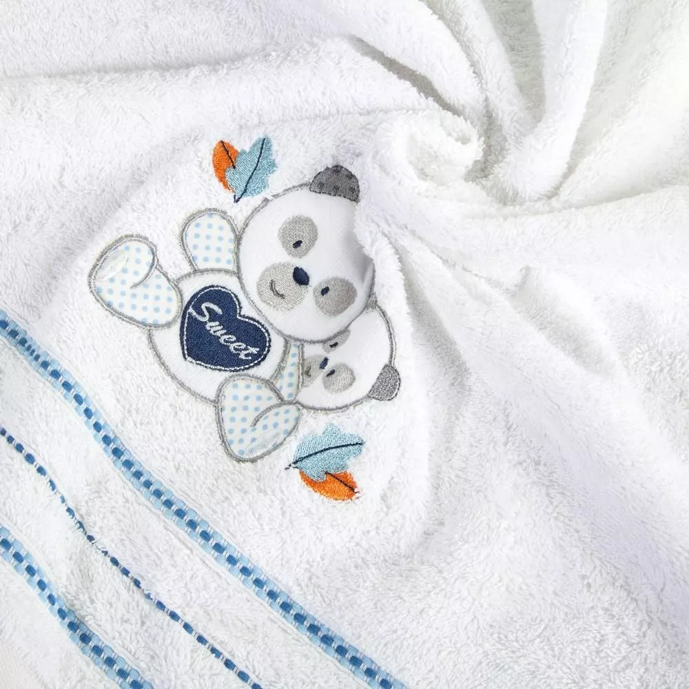 Ręcznik dziecięcy 50x90 Baby 1 biały niebieski miś 450g/m2
